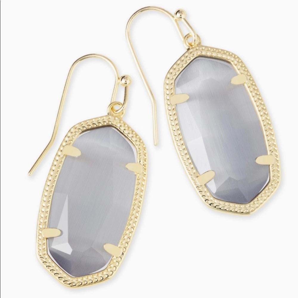 New Kendra Scott Dani Gold Earrings Slate Cats 👁